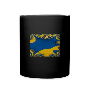 Ukraine Flagge Kunstdesign Kiew - Tasse einfarbig - Schwarz - Vorne