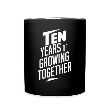 10 Jahre Zusammen Wachsen - 10th Wedding - Tasse einfarbig - Schwarz - Vorne