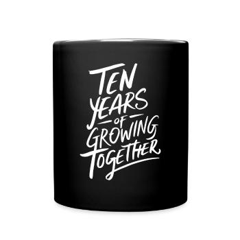 10 years grown together - 10th wedding anniversary - Full Colour Mug - black - Front