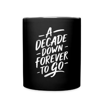 10 Years Wedding Anniversary - A Decade Over, For - Full Colour Mug - black - Front