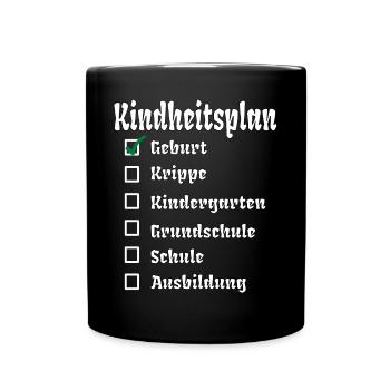 Krippe Kind Kita Kindergarten Geschenk - Tasse einfarbig - Schwarz - Vorne