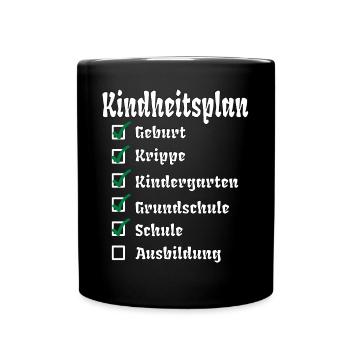 Ausbildung Kind Schule Schulabschluss Erwachsen - Tasse einfarbig - Schwarz - Vorne