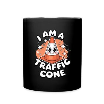 I AM A TRAFFIC CONE für eine Verkleidung als - Tasse einfarbig - Schwarz - Vorne