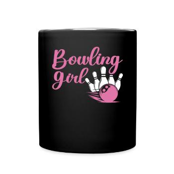 Bowling Girl Funny Ladies Team Bowler Sport - Tasse einfarbig - Schwarz - Vorne