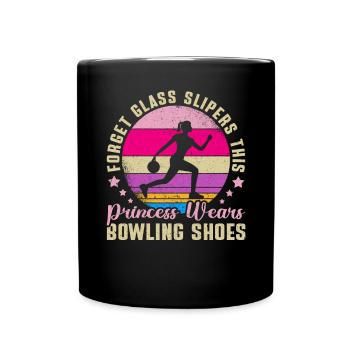 Bowling Girl Funny Ladies Team Bowler Sport - Tasse einfarbig - Schwarz - Vorne