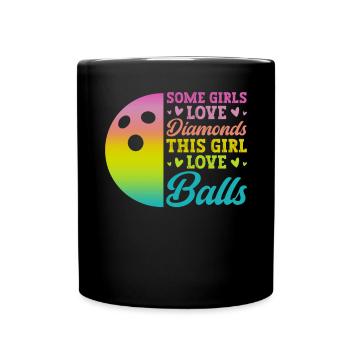 Bowling Girl Funny Ladies Team Bowler Sport - Tasse einfarbig - Schwarz - Vorne