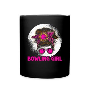 Bowling Girl Funny Ladies Team Bowler Sport - Tasse einfarbig - Schwarz - Vorne