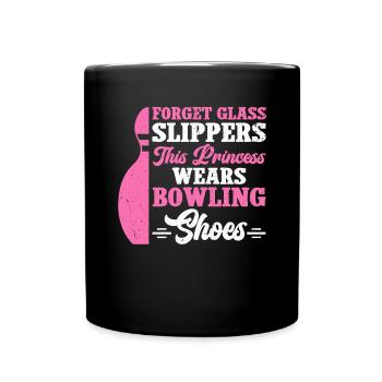 Bowling Girl Funny Ladies Team Bowler Sport - Tasse einfarbig - Schwarz - Vorne