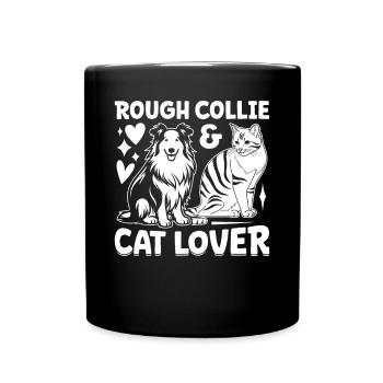 Rough Collie & cat lover - Rough Collie Lover - Full Colour Mug - black - Front
