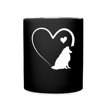 Rough Collie Lover Rough Collie Heart - Full Colour Mug - black - Front