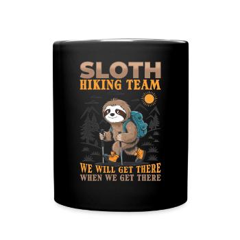Sloth Hiking Mountains Sloth Hiking Team - Tasse einfarbig - Schwarz - Vorne