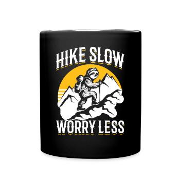 Sloth Hiking Mountains Hike Slow enjoy more - Tasse einfarbig - Schwarz - Vorne