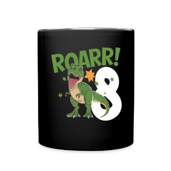8e anniversaire 8 ans Dino Dinosaur Fan - Mug uni - noir - Devant