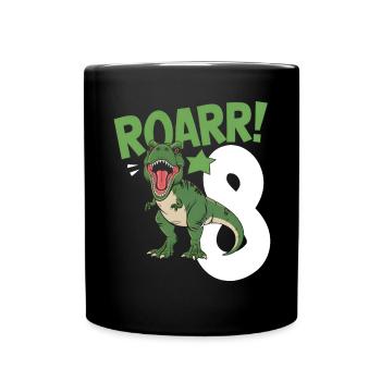 8e anniversaire 8 ans Dino Dinosaur Fan - Mug uni - noir - Devant