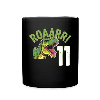 11th Birthday 11 Years Dino Dinosaur Fan - Full Colour Mug - black - Front