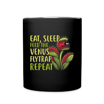 Venus Flytrap Carnivore Plant Design - Full Colour Mug - black - Front