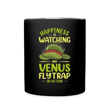 Venus Flytrap Carnivore Plant Design - Full Colour Mug - black - Front