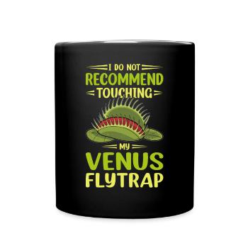 Venus Flytrap Carnivore Plant Design - Full Colour Mug - black - Front