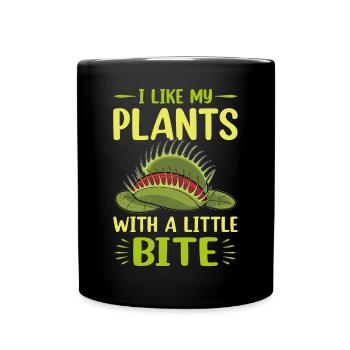 Venus Flytrap Carnivore Plant Design - Full Colour Mug - black - Front