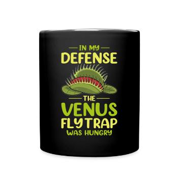Venus Flytrap Carnivore Plant Design - Full Colour Mug - black - Front