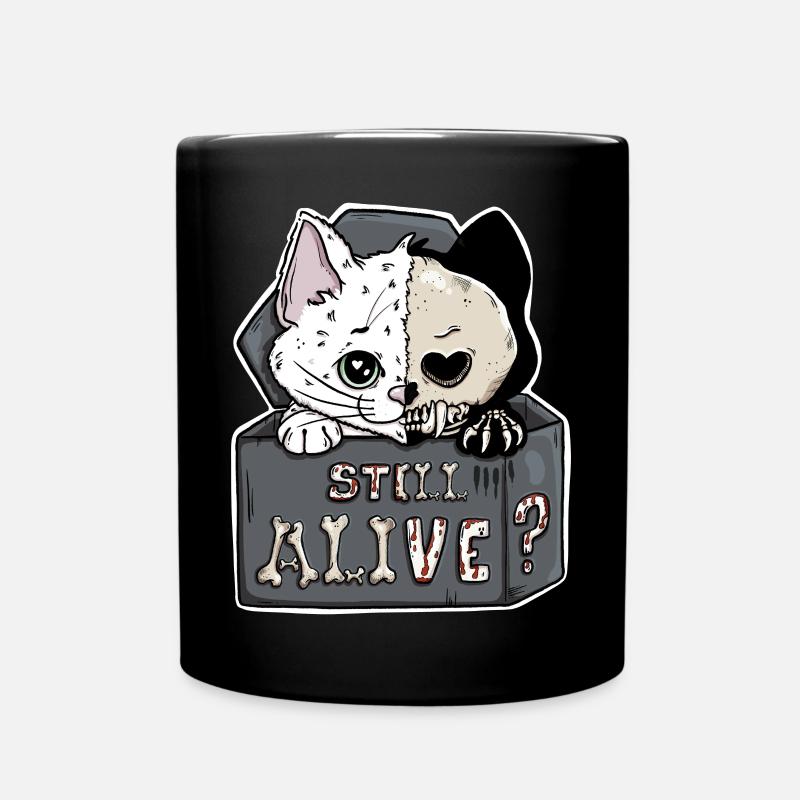 Le chat de Schrödinger – Toujours vivant Halloween - Mug uni - noir