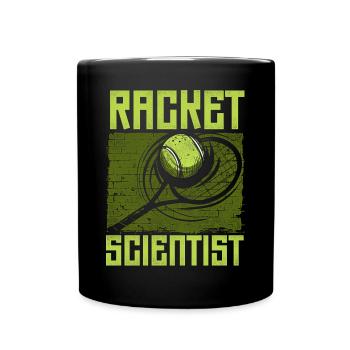 Drôle de joueur de tennis raquette jeu de mots - Mug uni - noir - Devant