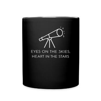 Les yeux vers le ciel, le cœur dans les étoiles - - Mug uni - noir - Devant