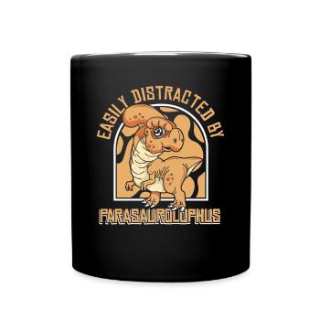 Easily Distracted By Parasaurolophus Lover - Full Colour Mug - black - Front