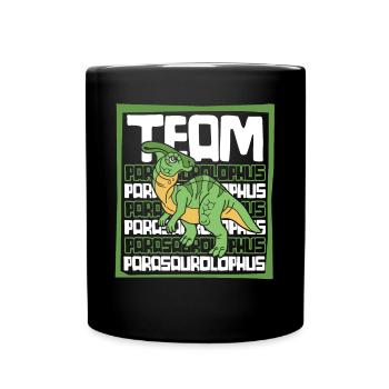 Team Parasaurolophini Dinosaur Hadrosauridae - Full Colour Mug - black - Front
