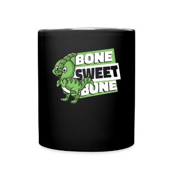 Bone Sweet Bone Parasaurolophini Dinosaur - Full Colour Mug - black - Front