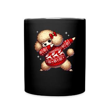 Noël caniche amant caniche moche - Mug uni - noir - Devant