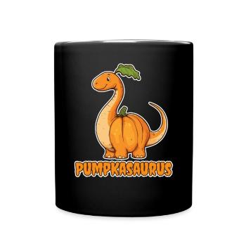 Dinosaur Pumpkin Halloween Pumkasaurus Costume - Full Colour Mug - black - Front