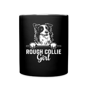 Rough Collie Girl Rough Collie Dog Lover - Full Colour Mug - black - Front