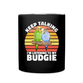 Cadeau de perruche - Mug uni - noir - Devant