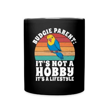 Budgie Gift - Full Colour Mug - black - Front