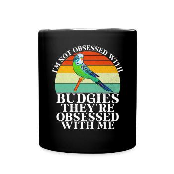 Budgie Gift - Full Colour Mug - black - Front