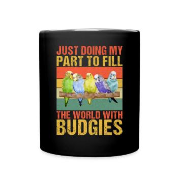 Budgie Gift - Full Colour Mug - black - Front