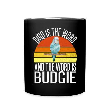 Budgie Gift - Tasse einfarbig - Schwarz - Vorne