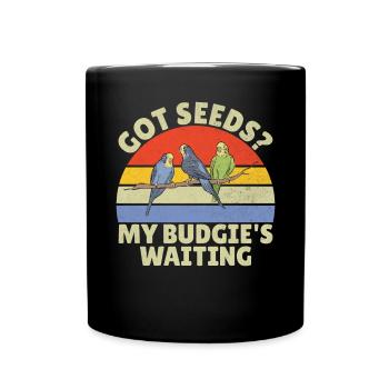 Cadeau de perruche - Mug uni - noir - Devant