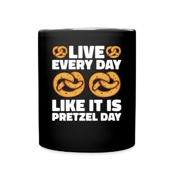 Bretzel Brezeln Bäcker Backwaren - Tasse einfarbig - Schwarz - Vorne