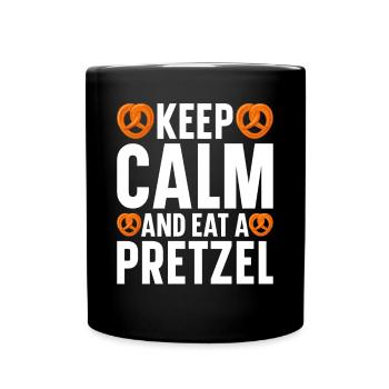 Bretzel Brezeln Bäcker Backwaren - Tasse einfarbig - Schwarz - Vorne