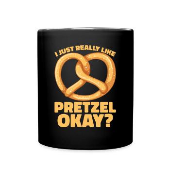 Bretzel Brezeln Bäcker Backwaren - Tasse einfarbig - Schwarz - Vorne