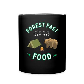 Forest Fast Food for Bear - Camping and outdoor - Full Colour Mug - black - Front