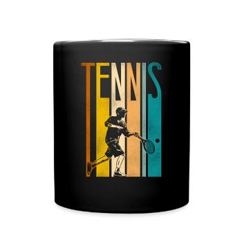 Funny Tennis Player Racket Retro - Tasse einfarbig - Schwarz - Vorne