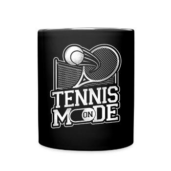 Drôle de joueur de tennis Raquette Tennis - Mug uni - noir - Devant