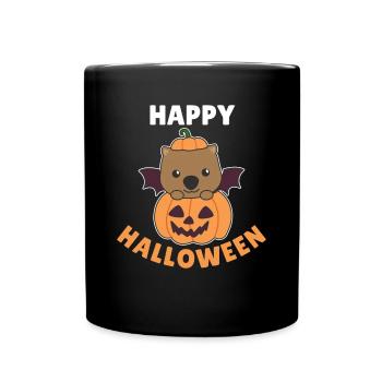 Wombat Joyeux Halloween Citrouille Chauve-souris Costume - Mug uni - noir - Devant