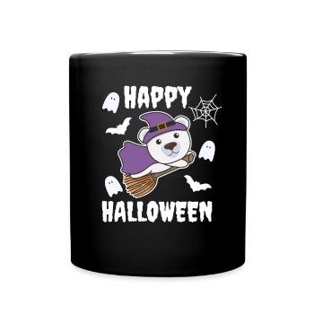 Ours polaire Happy Halloween Sorcière Enfants Costume de Sorcière - Mug uni - noir - Devant