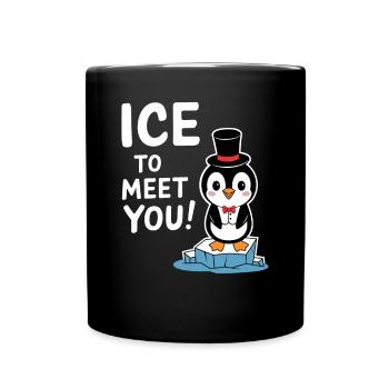 Penguin Drôle Réunion Bienvenue Jeu de mots - Mug uni - noir - Devant