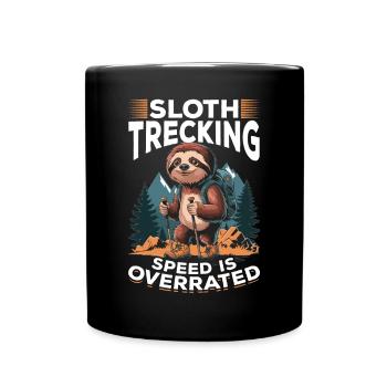 Sloth Hiking Mountains Sloth Trekking - Tasse einfarbig - Schwarz - Vorne