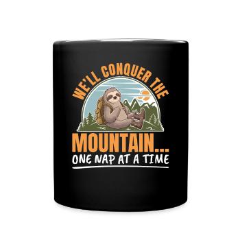 Paresseux Randonnée Montagne Nous partirons à la conquête de la montagne - Mug uni - noir - Devant